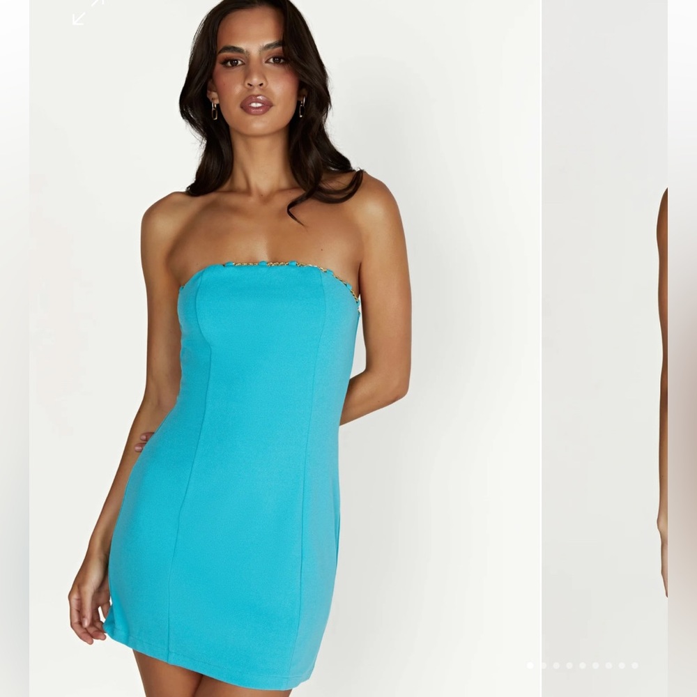 MESHKI Noelle chain mini dress NWT